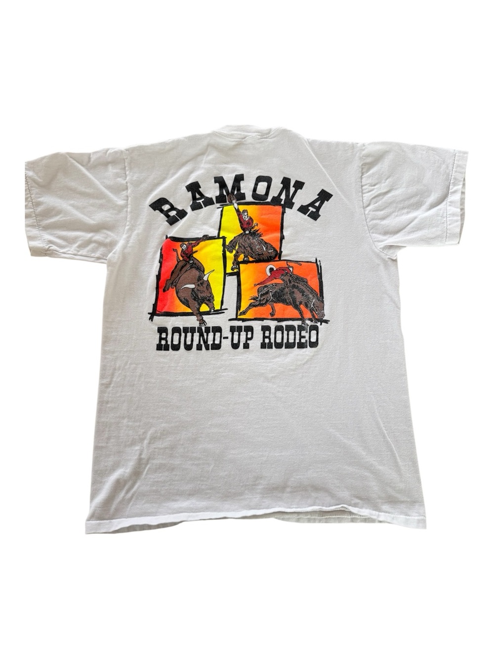 Vintage 90s Ramona Round‑Up Rodeo Single Stitch Tee Adult S Cowboy Western